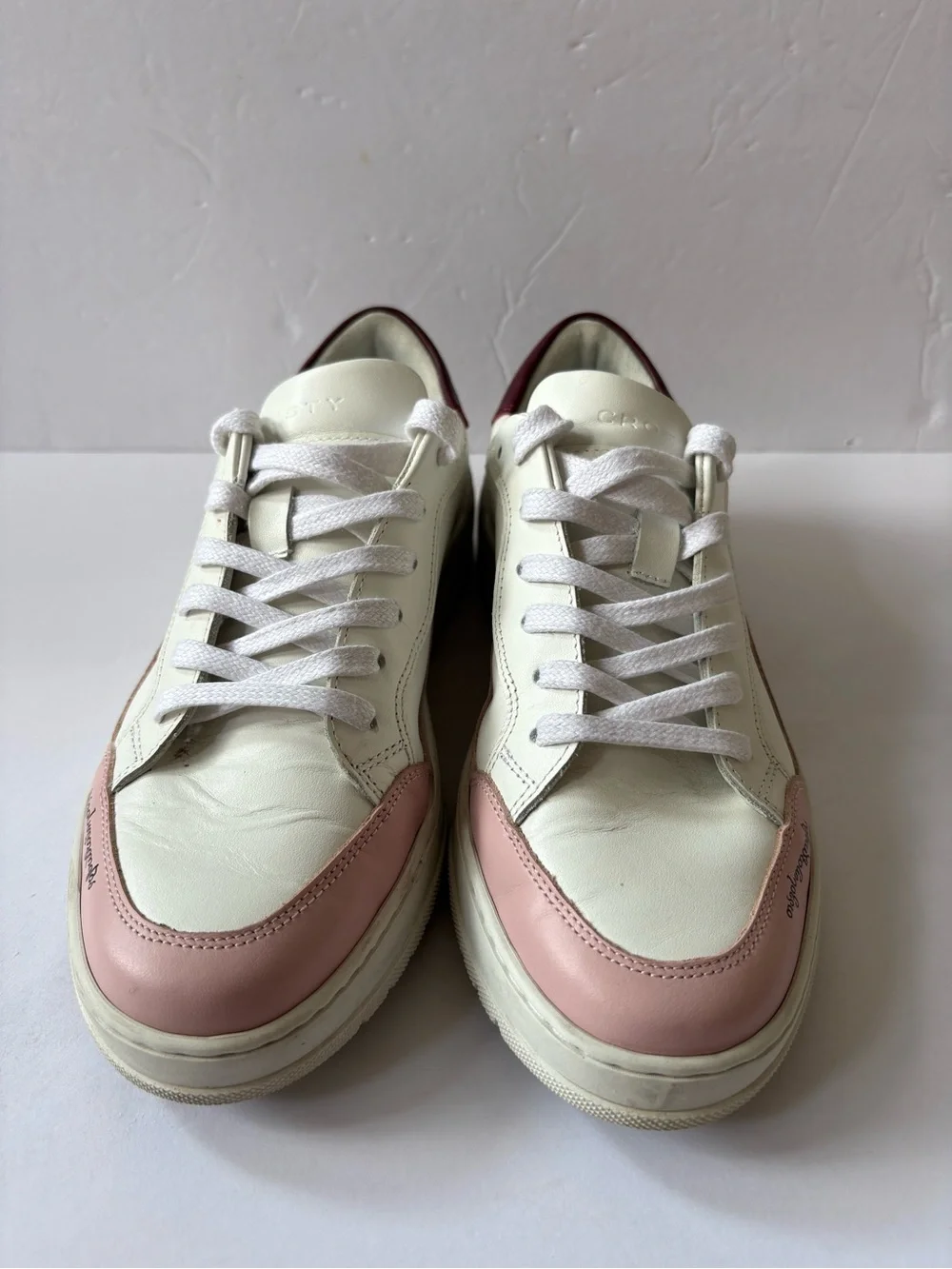 Crosty Onda White Pink Sneakers Flats Casual Freedom Leather Handmade 10 Preppy